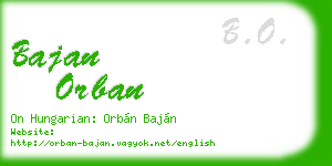 bajan orban business card